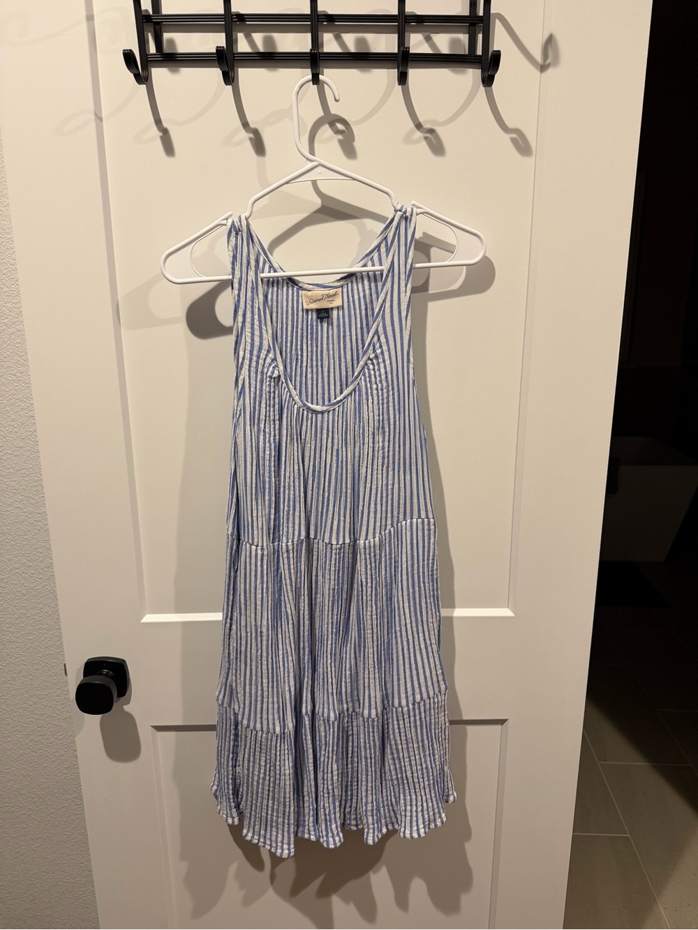 Light Blue and White Striped Dress